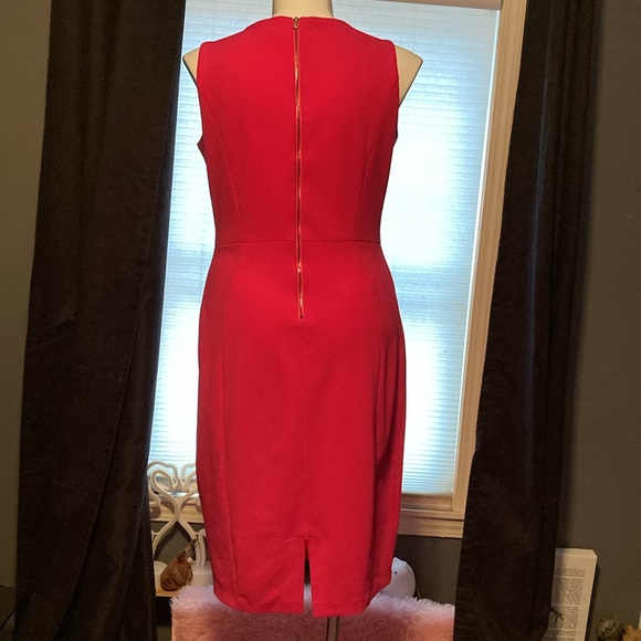 Cage front lined petal pink sleeveless curve fitting dress size 14 - Picture 4 of 5